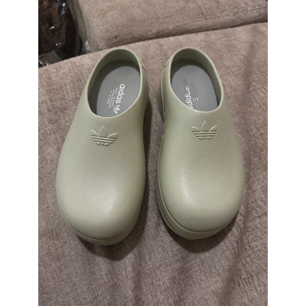 EUC Adidas Adifom Stan Smith Mule "Silver Green" Women’s Size 9 Authentic IE7053